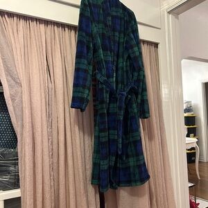 JCPenney Kids Checkered Robe - Blue and Green